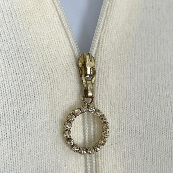 Vintage Luxe 360 Womens Quarter Zip Sweater SOFT XL Ivory Long Sleeve Pullover - Picture 3 of 10